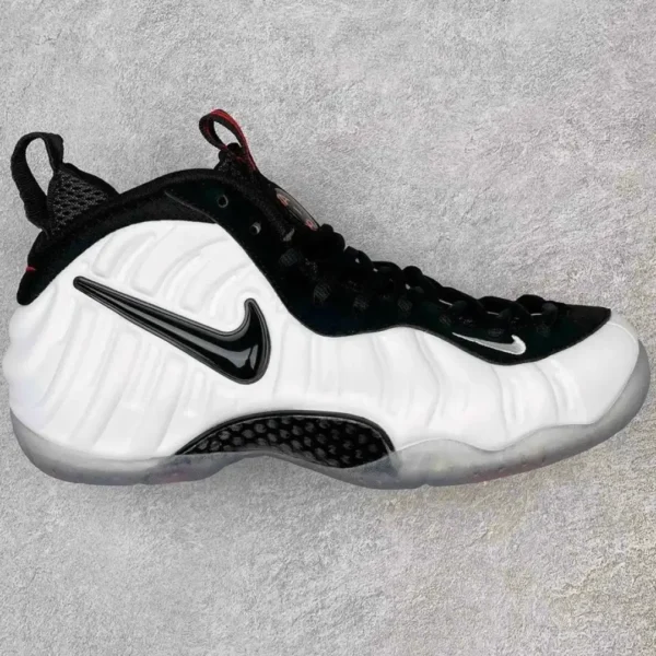 Nike White Black Foamposite Pro Sneakers