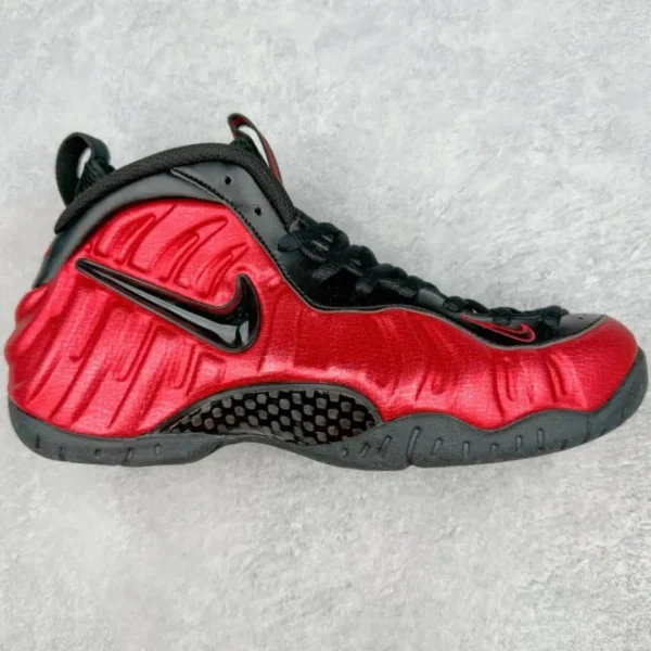 Nike Black Red Crackle Foamposite Pro Sneakers