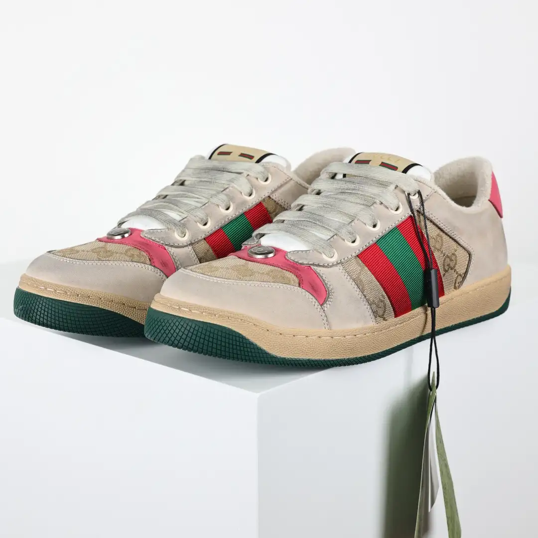 Gucci Screener Sneakers – Apricot Pink - Image 2