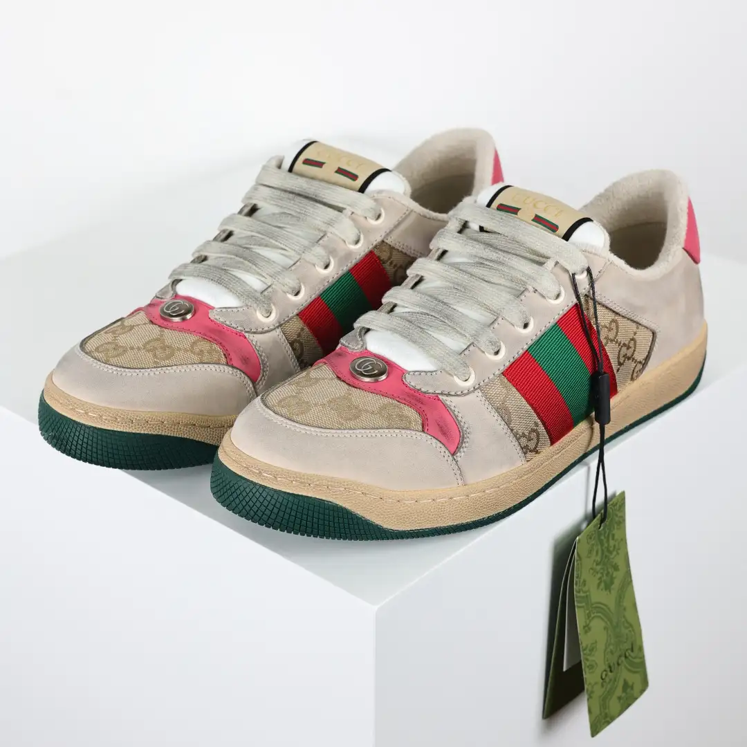 Gucci Screener Sneakers – Apricot Pink - Image 3