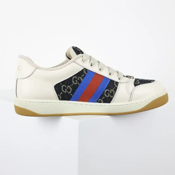 Gucci Screener Navy Blue Distressed Sneakers