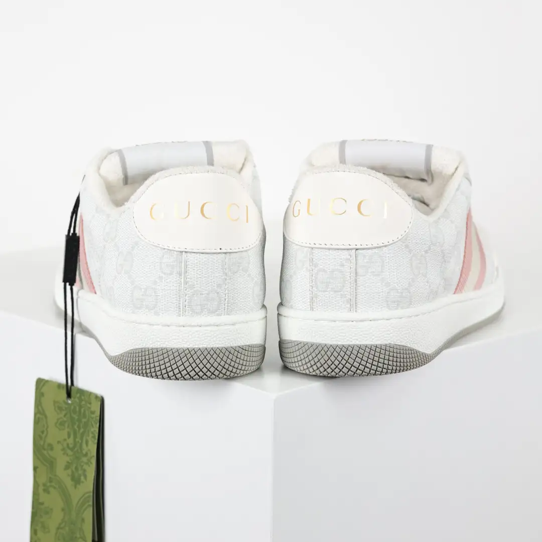 Gucci Screener Sneakers – White & Pink - Image 8
