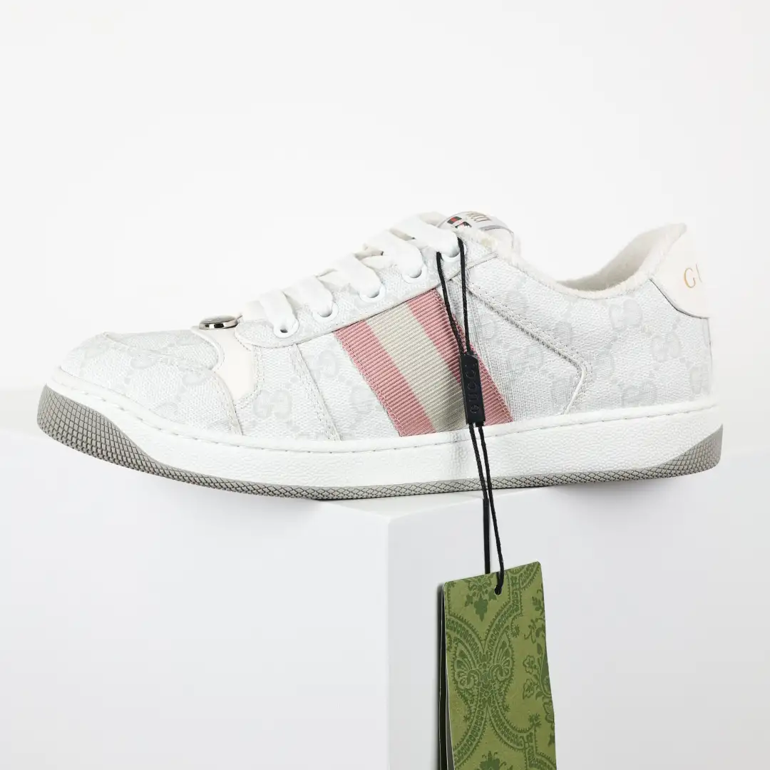 Gucci Screener Sneakers – White & Pink - Image 9