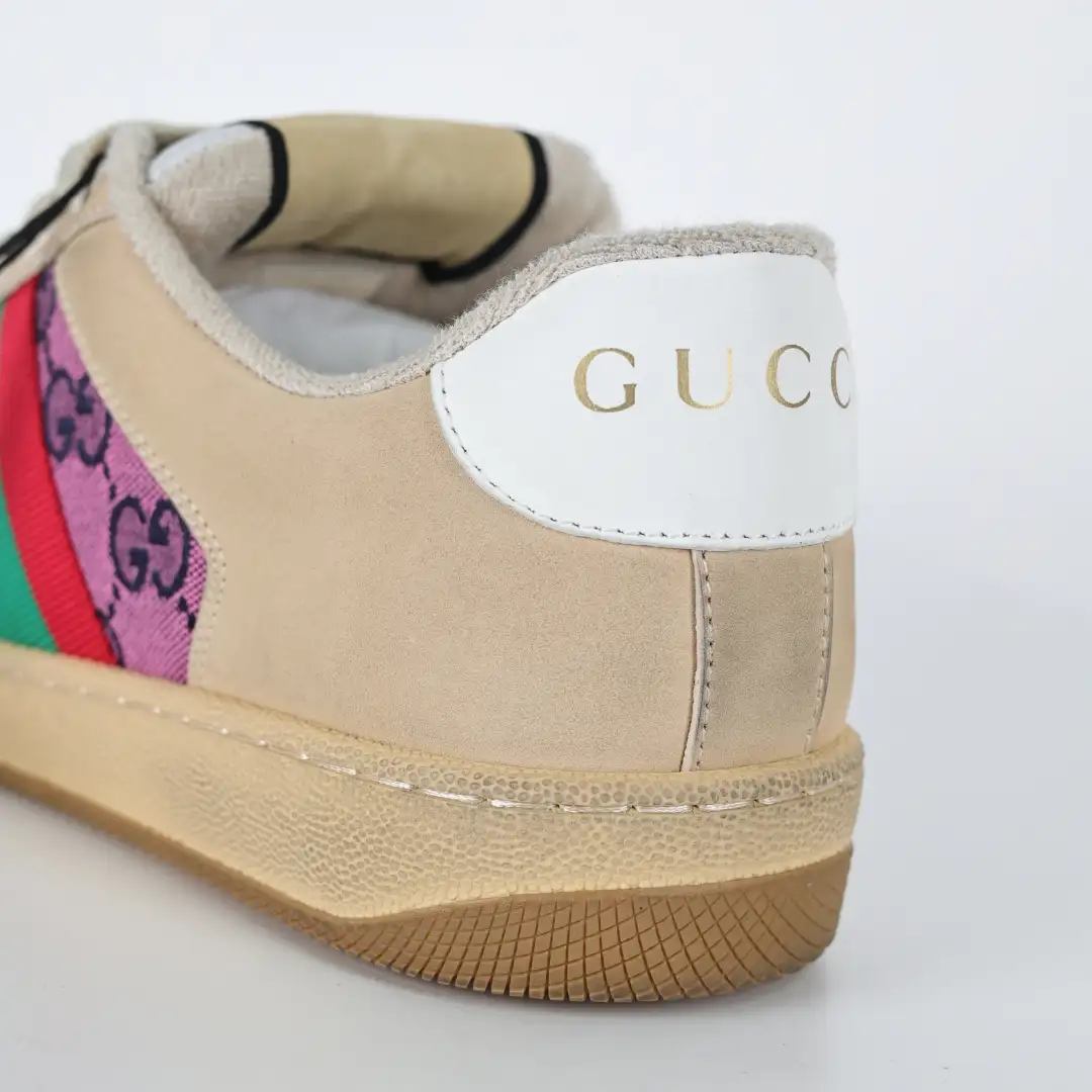 Gucci Screener Pink Distressed Sneakers - Image 6