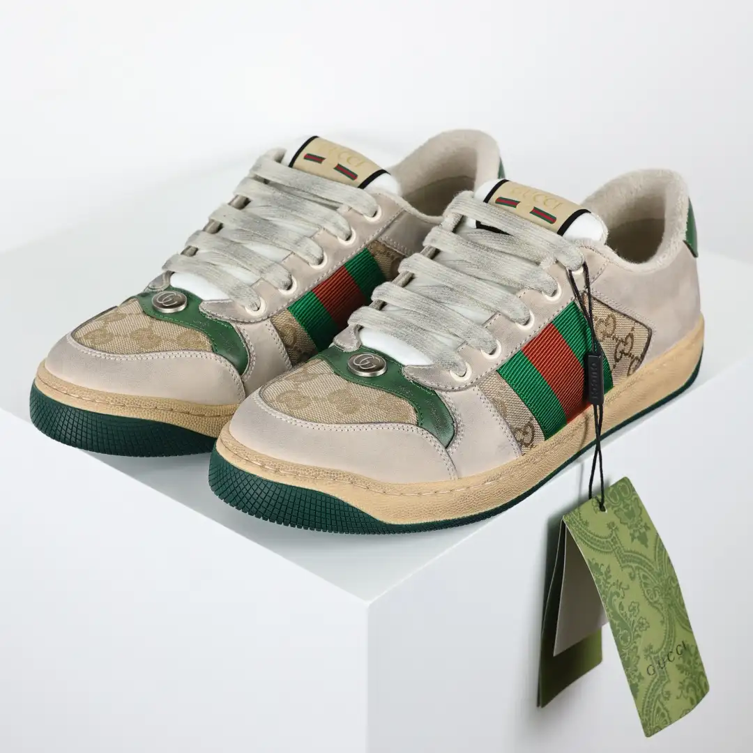 Gucci Screener Sneakers – Apricot Green - Image 4