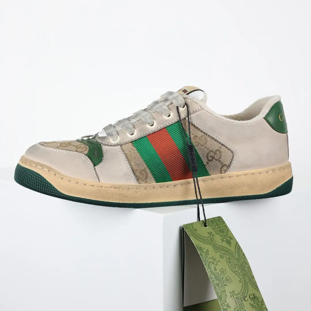 Gucci Screener Sneakers – Apricot Green - Image 1
