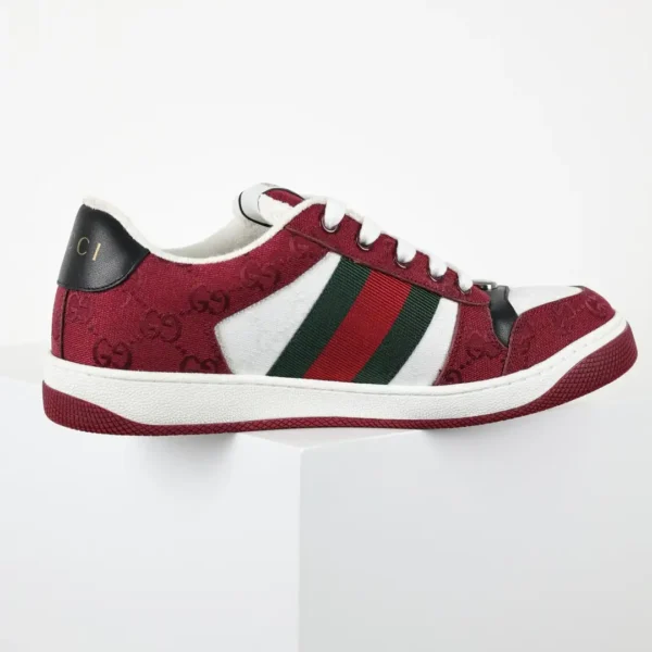 Gucci Screener Red Print Distressed Sneakers