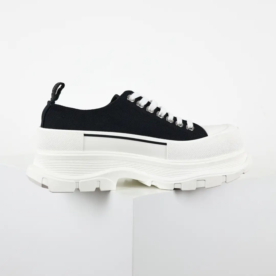 McQueen Tread Slick Black/White Sneakers - Image 1