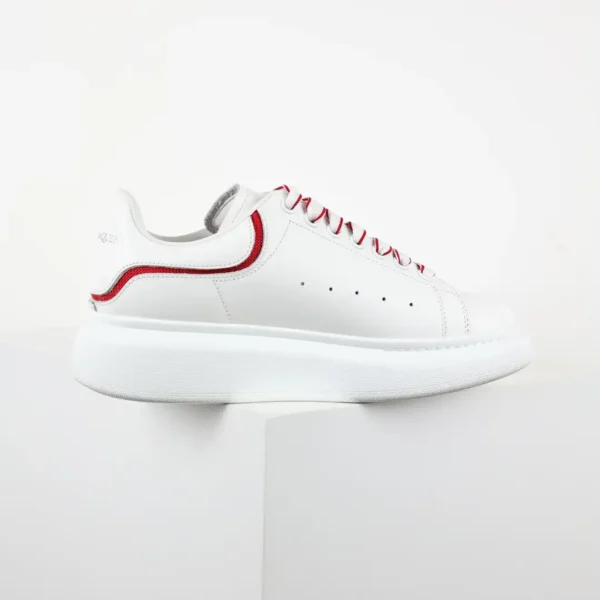 Alexander McQueen White/Red Striped Lace Sneakers