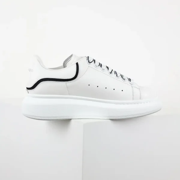 Alexander McQueen White/Black Striped Lace Sneakers