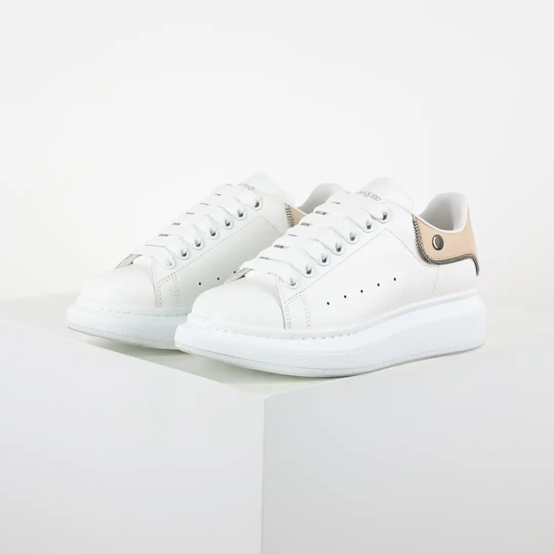 Alexander McQueen White/Apricot Heel Sneakers - Image 2