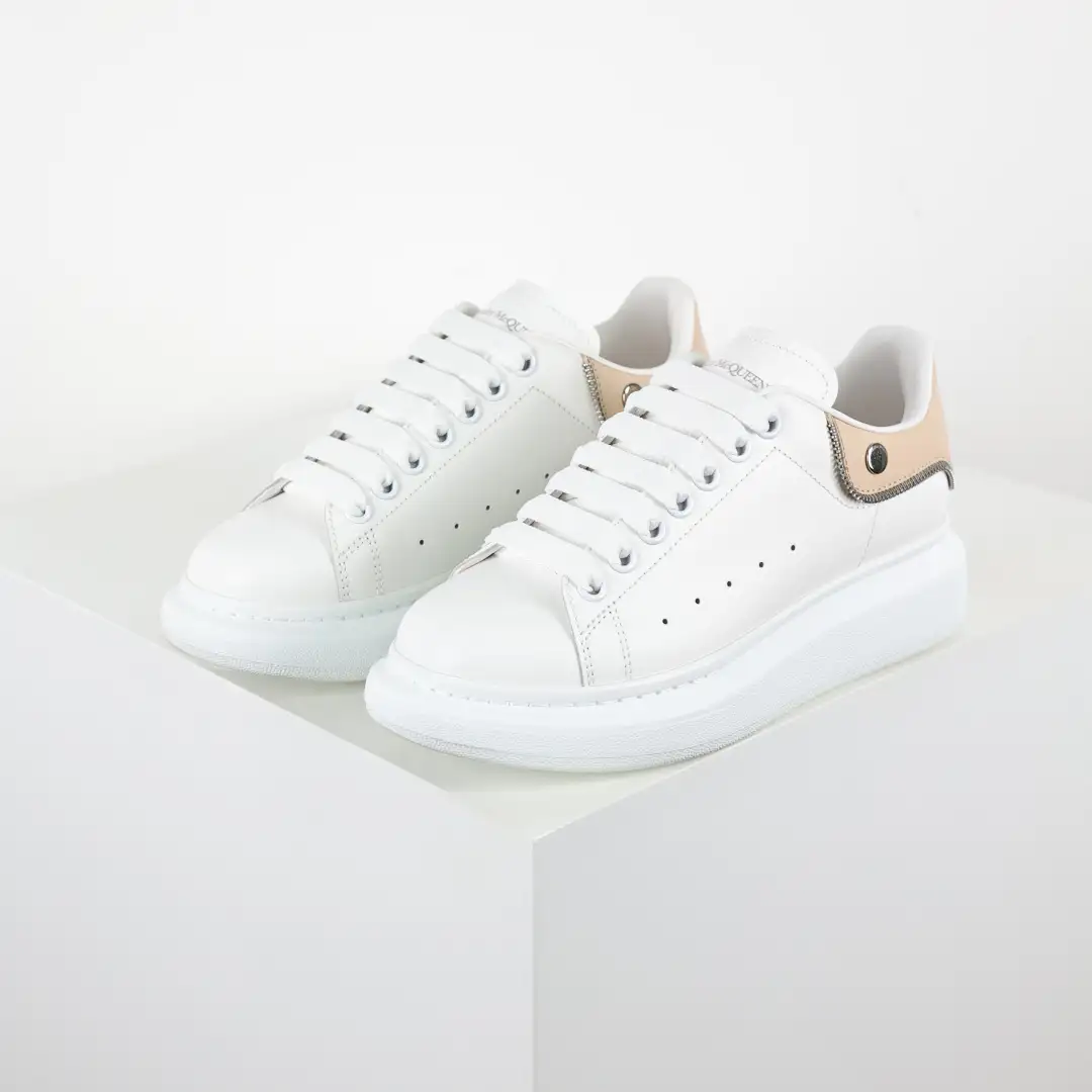 Alexander McQueen White/Apricot Heel Sneakers - Image 3