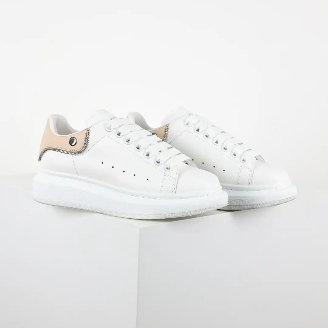 Alexander McQueen White/Apricot Heel Sneakers - Image 6