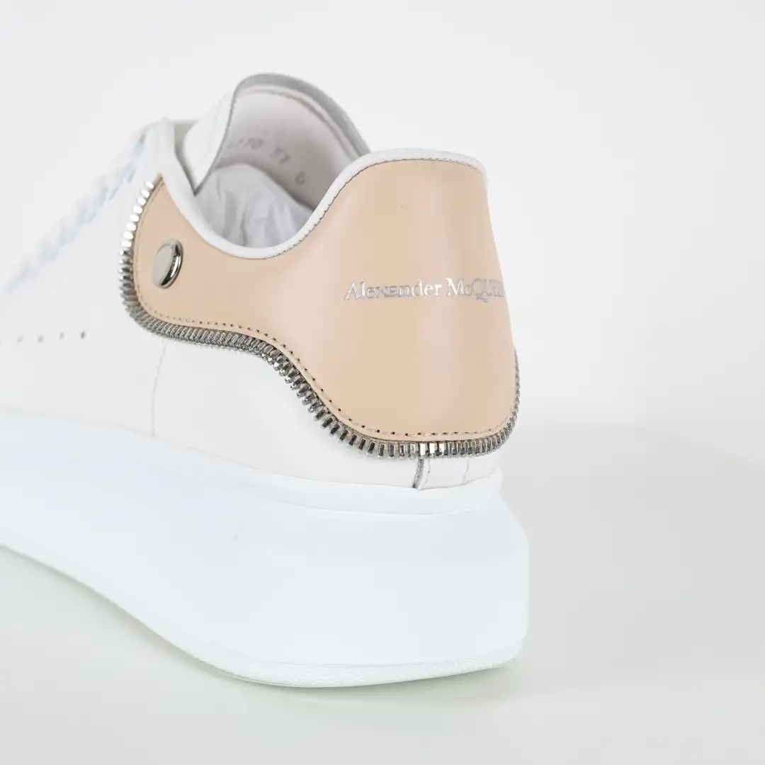 Alexander McQueen White/Apricot Heel Sneakers - Image 5