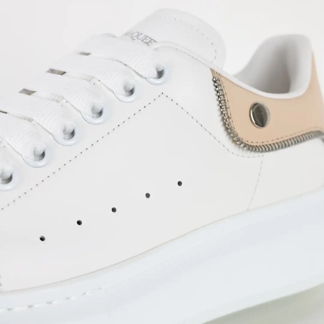 Alexander McQueen White/Apricot Heel Sneakers - Image 7