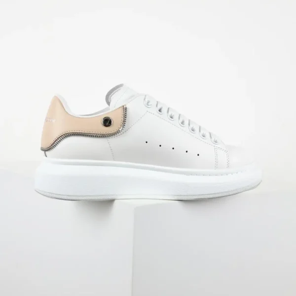 Alexander McQueen White/Apricot Heel Sneakers