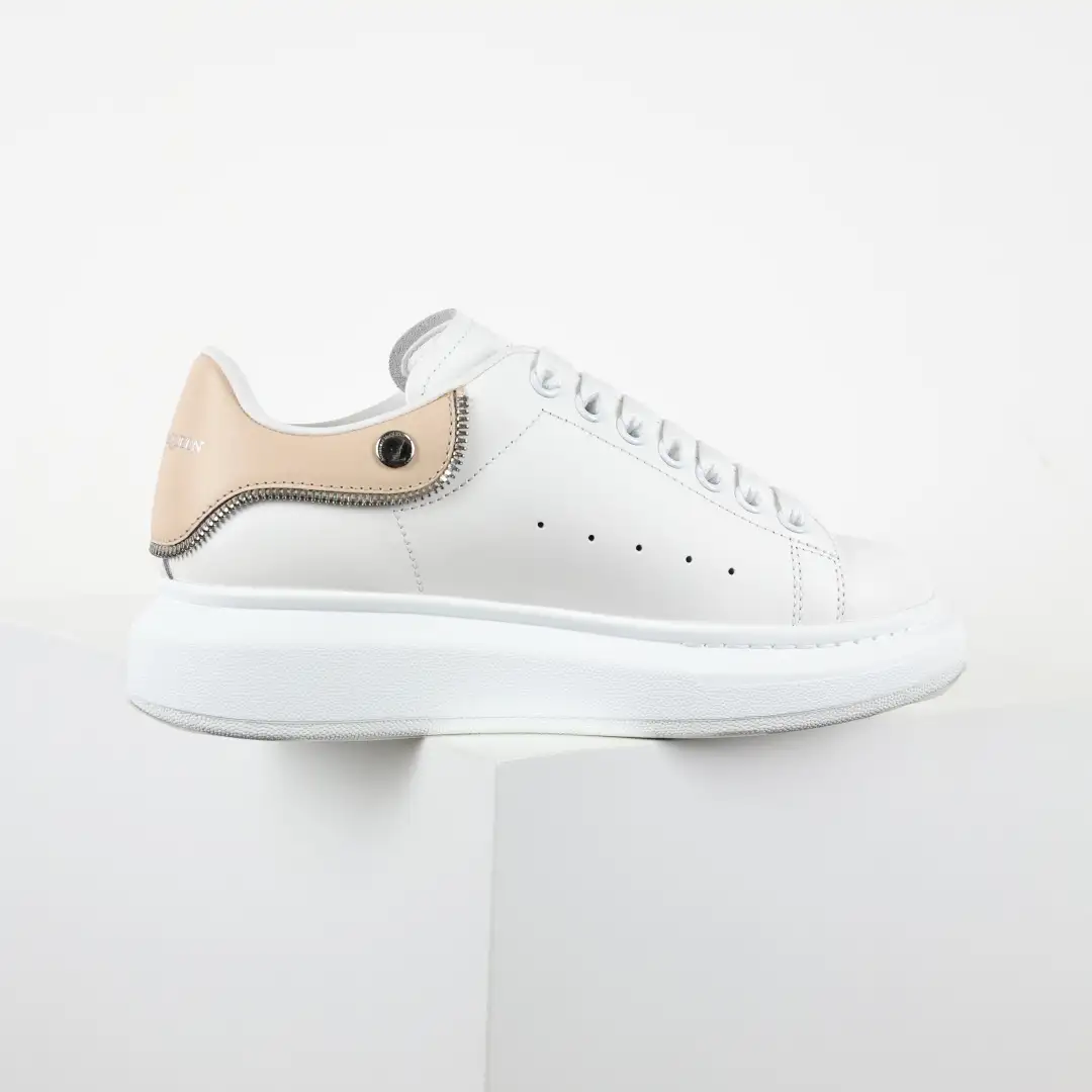 Alexander McQueen White/Apricot Heel Sneakers - Image 1