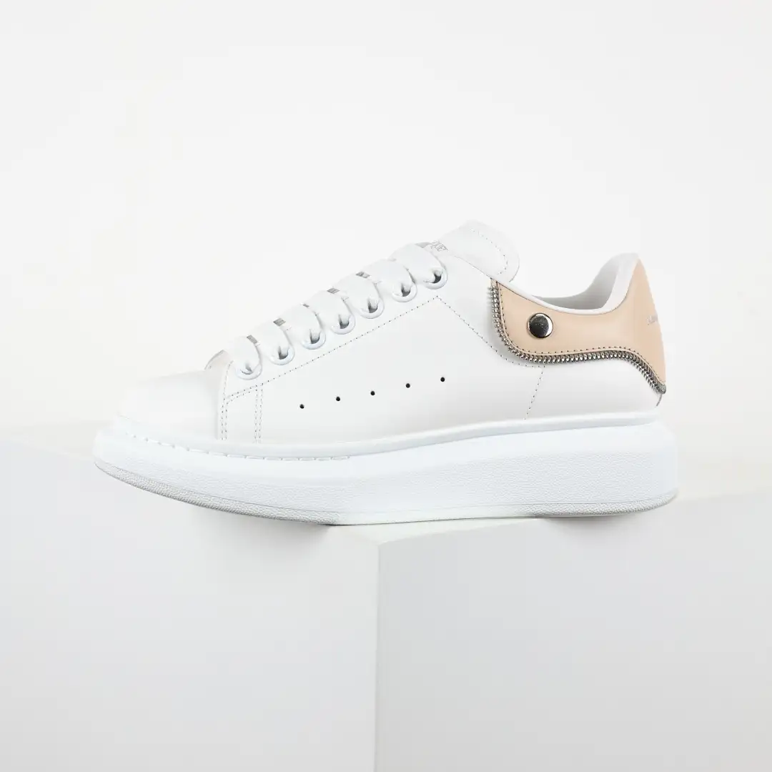 Alexander McQueen White/Apricot Heel Sneakers - Image 8