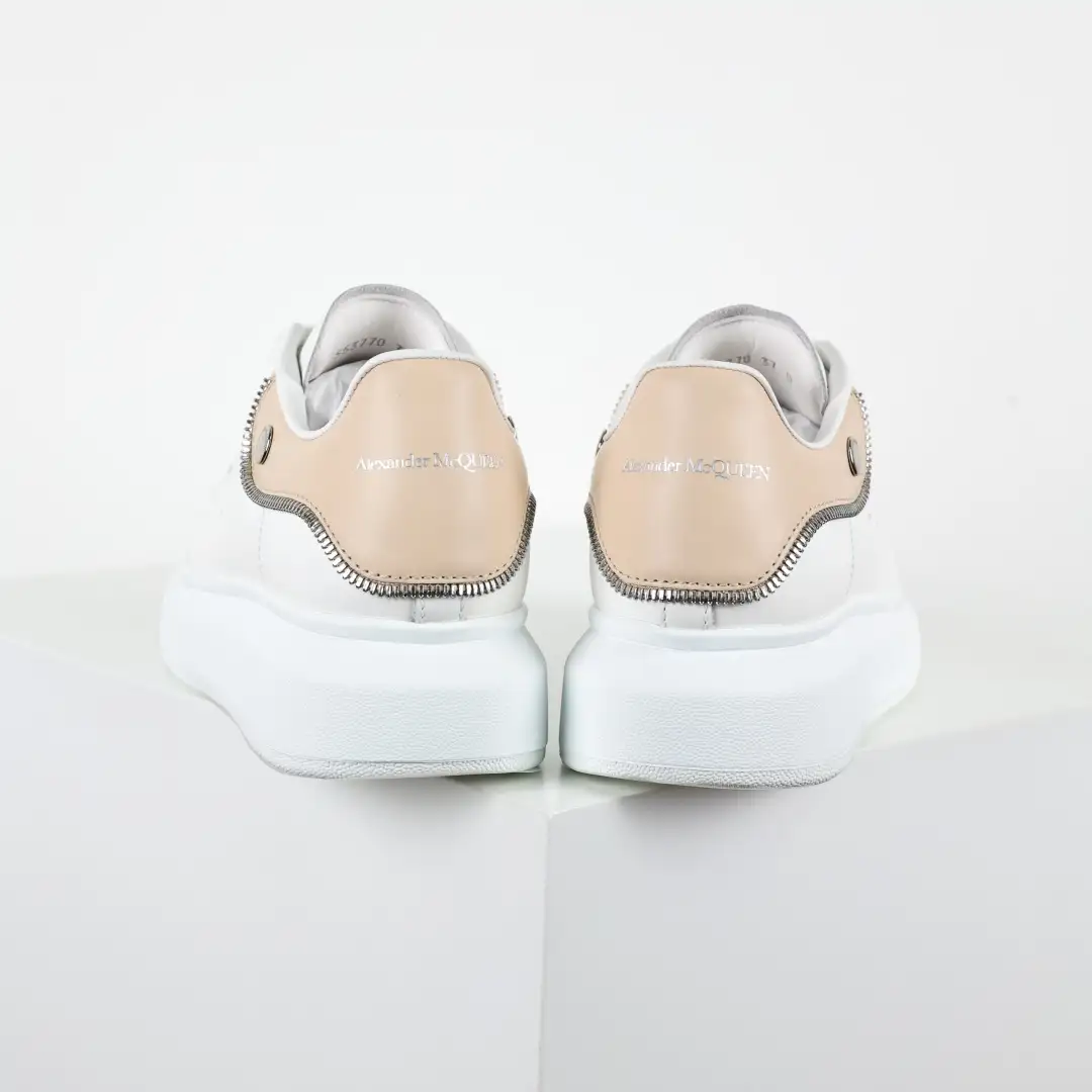 Alexander McQueen White/Apricot Heel Sneakers - Image 9