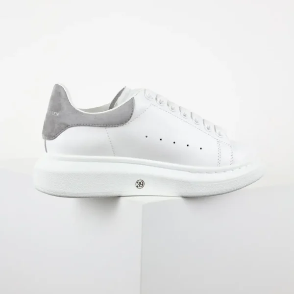 Alexander McQueen White/Grey Suede Heel Sneakers