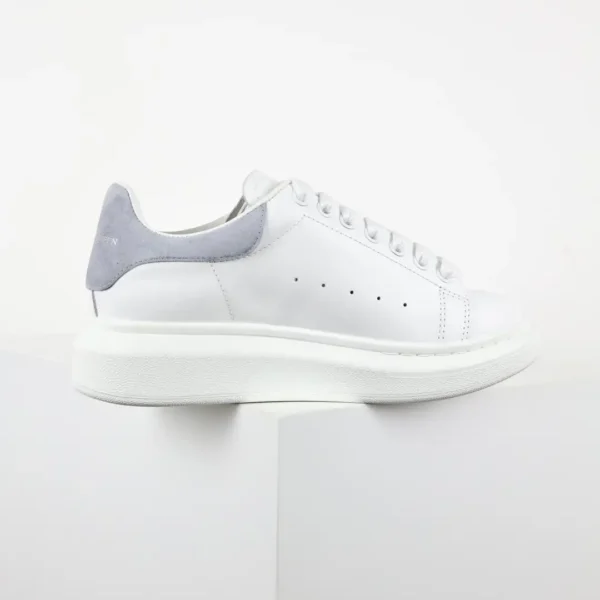 Alexander McQueen White/Grey Suede Heel Sneakers