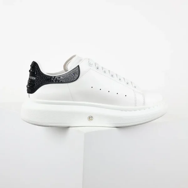 Alexander McQueen White/Black Rhinestone Sneakers