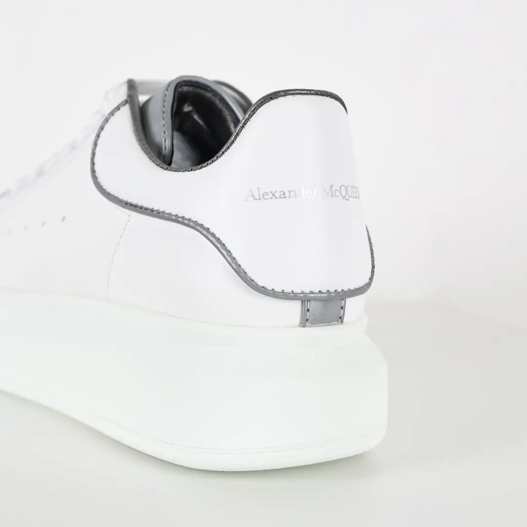 Alexander McQueen White/Grey Trim Sneakers - Image 7