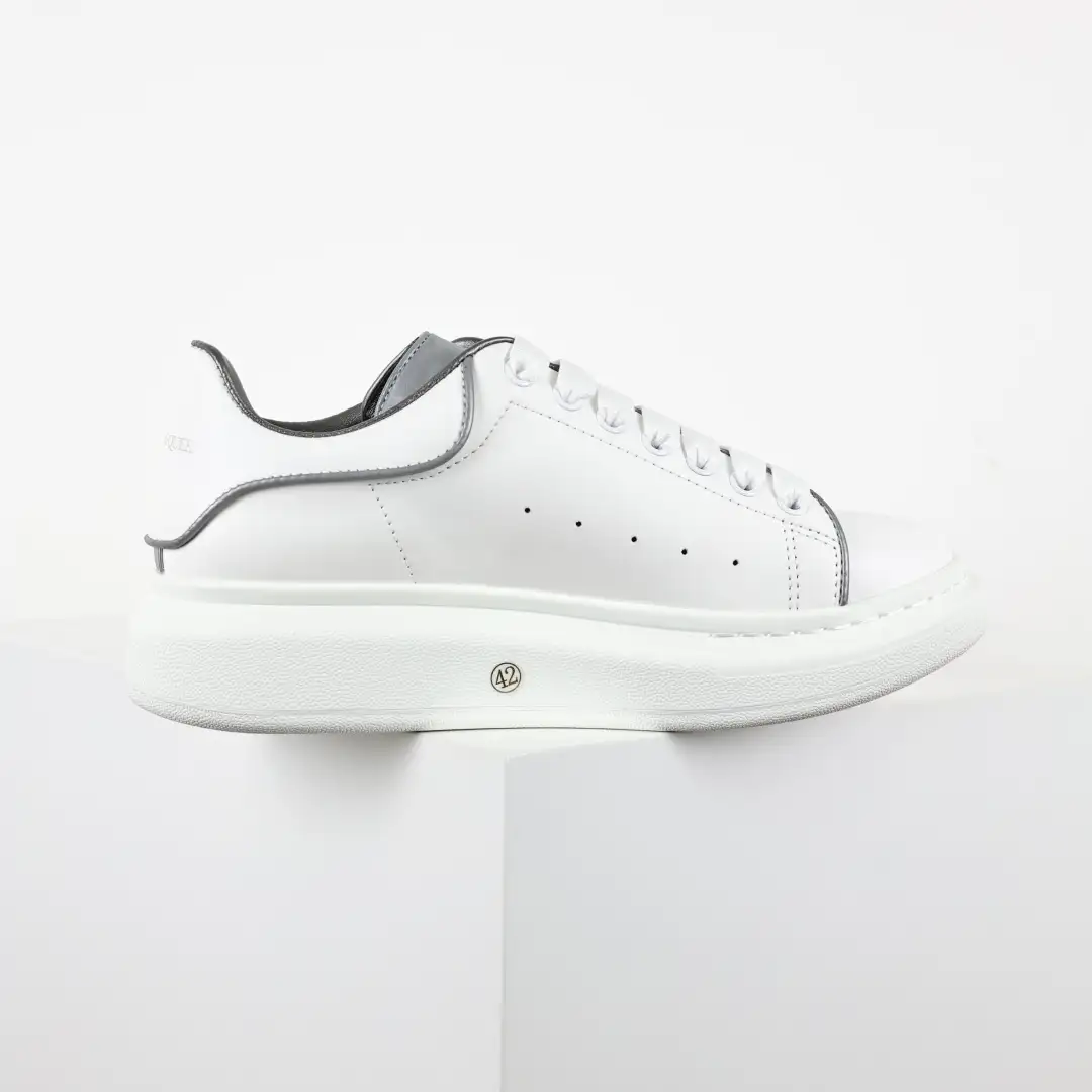 Alexander McQueen White/Grey Trim Sneakers - Image 1