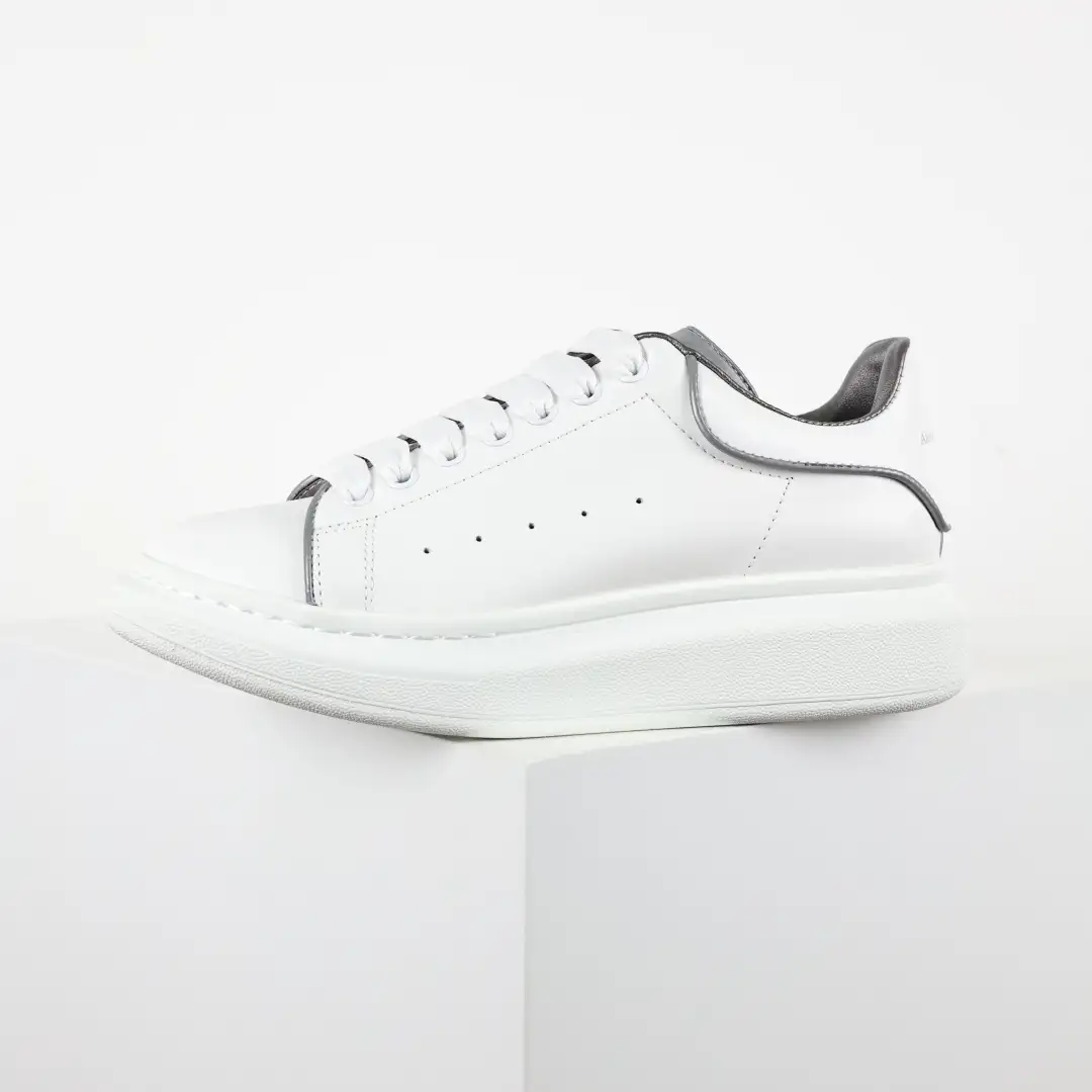Alexander McQueen White/Grey Trim Sneakers - Image 8