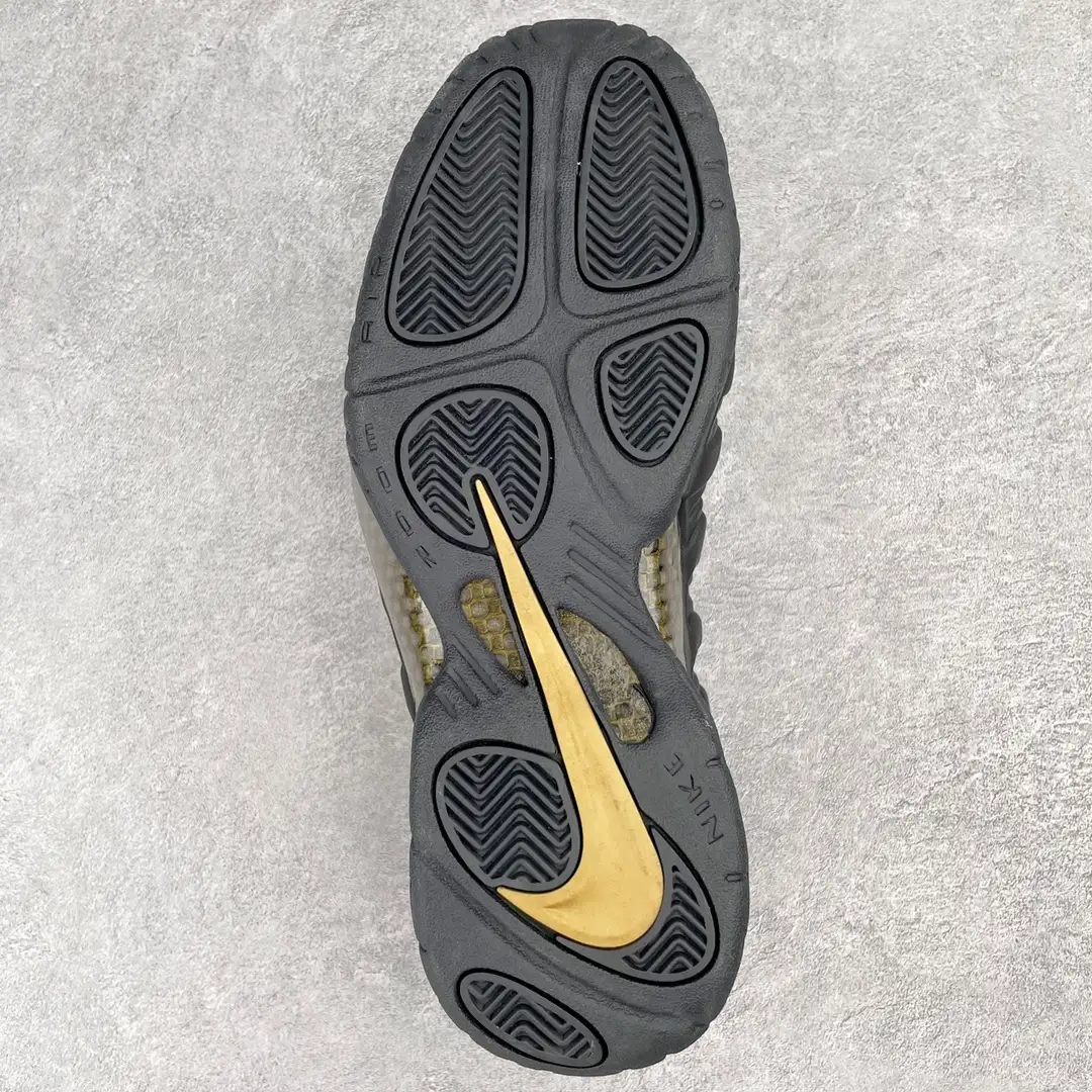 Nike Black Gold Foamposite Pro Sneakers - Image 4