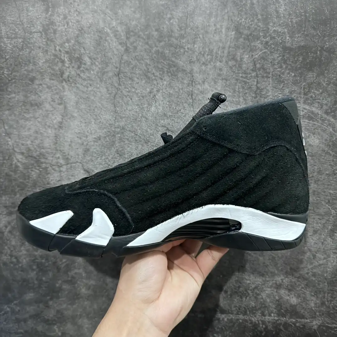 Air Jordan 14 Black White Sneakers - Image 7