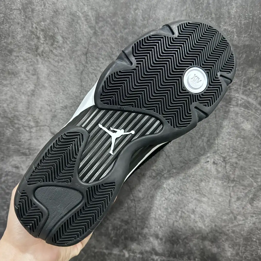 Air Jordan 14 Black White Sneakers - Image 9