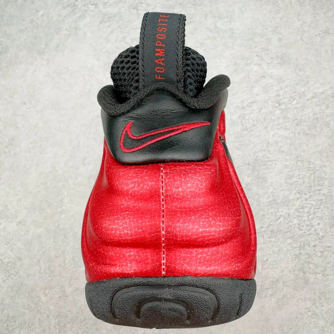 Nike Black Red Crackle Foamposite Pro Sneakers - Image 3