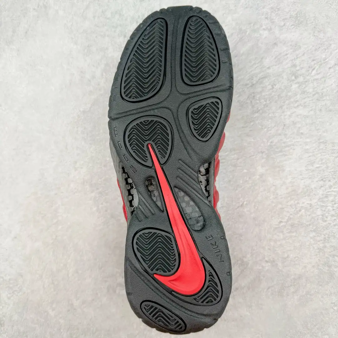 Nike Black Red Crackle Foamposite Pro Sneakers - Image 6