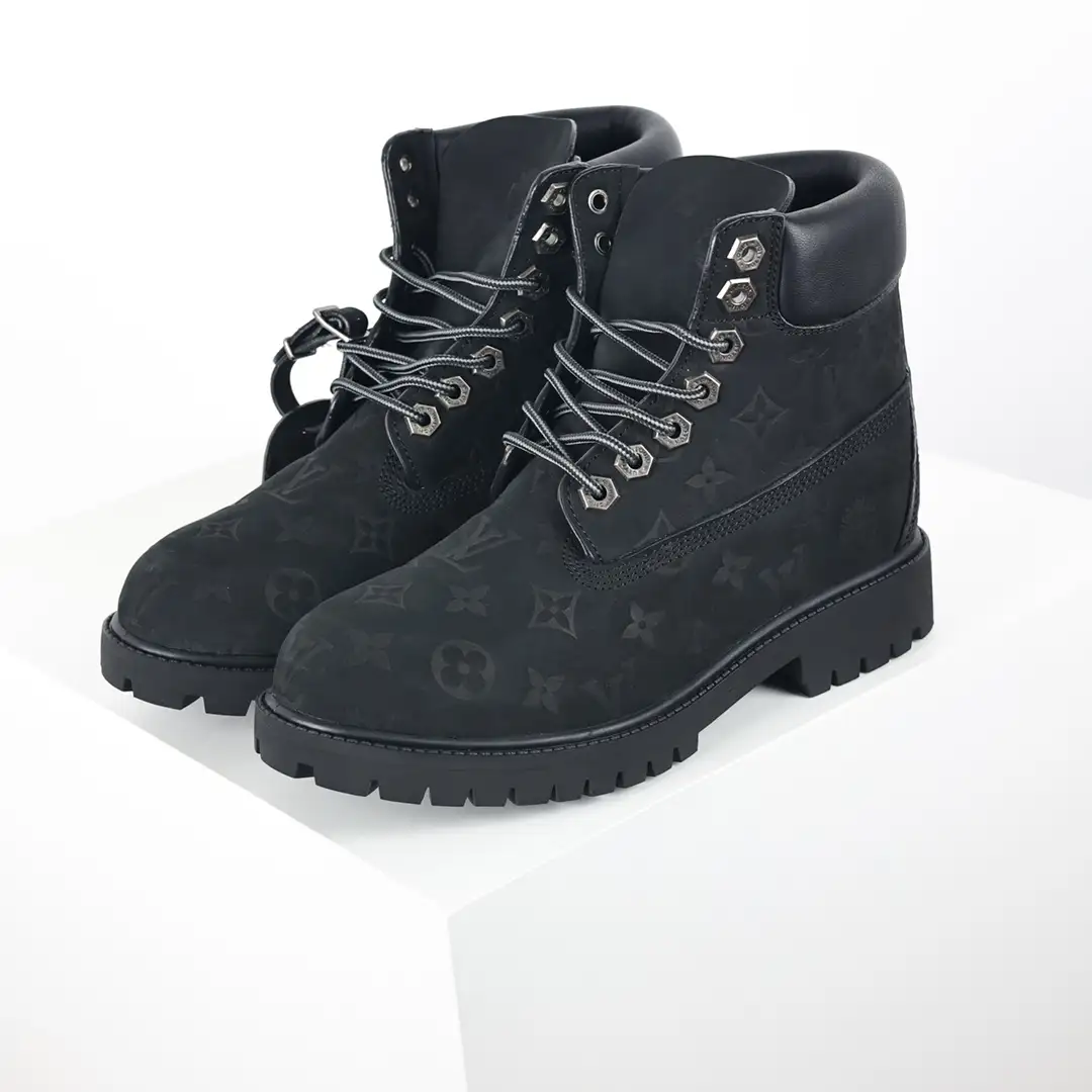 LV x Timberland Black Boots - Image 4