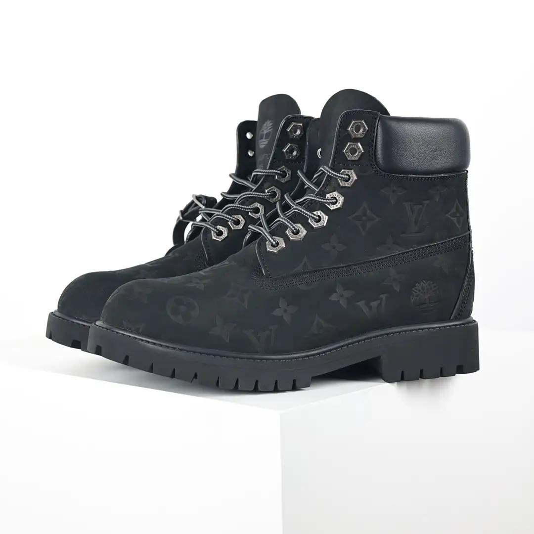 LV x Timberland Black Boots - Image 5
