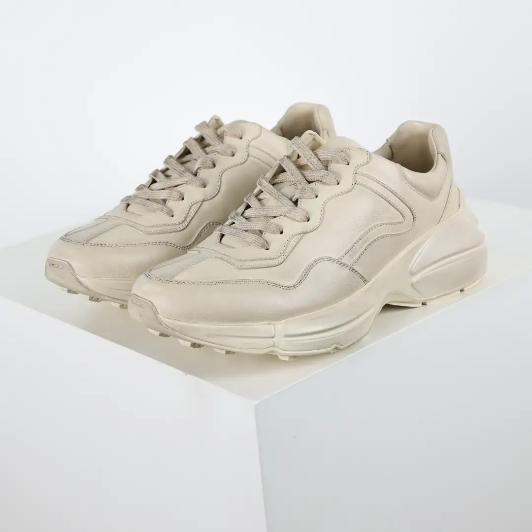 Gucci Rhyton Solid Color Distressed Chunky Sneakers - Image 3