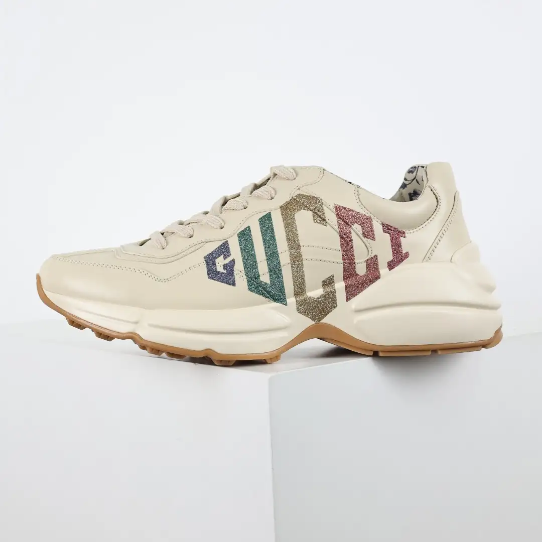 Gucci Rhyton Multicolor Logo Chunky Sneakers - Image 3