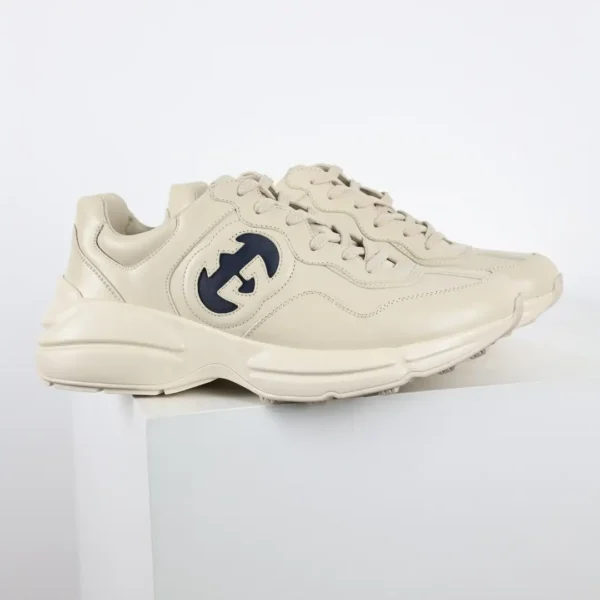 Gucci Rhyton White Bat Print Chunky Sneakers