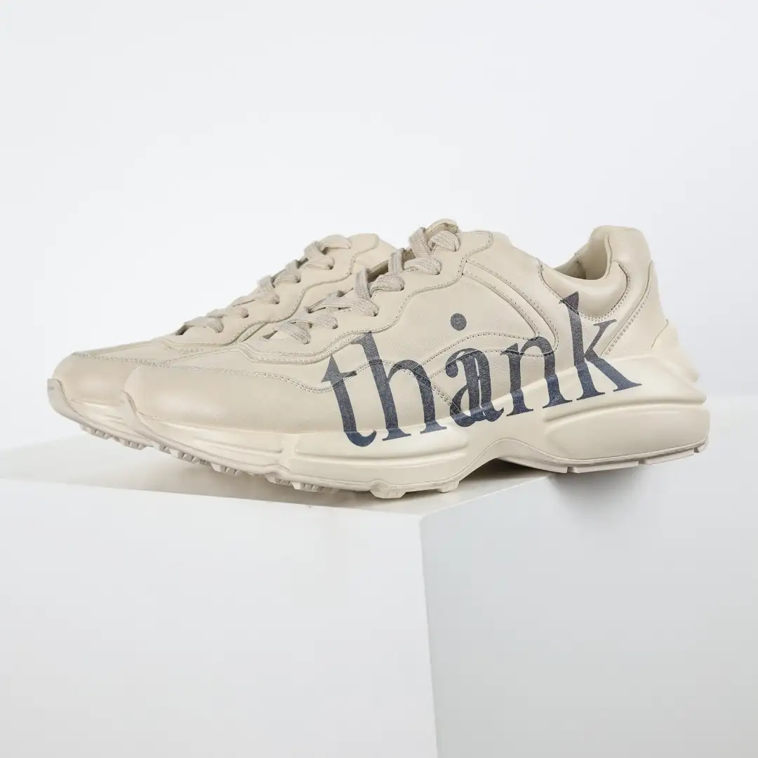 Gucci Rhyton THANK Distressed Chunky Sneakers - Image 2