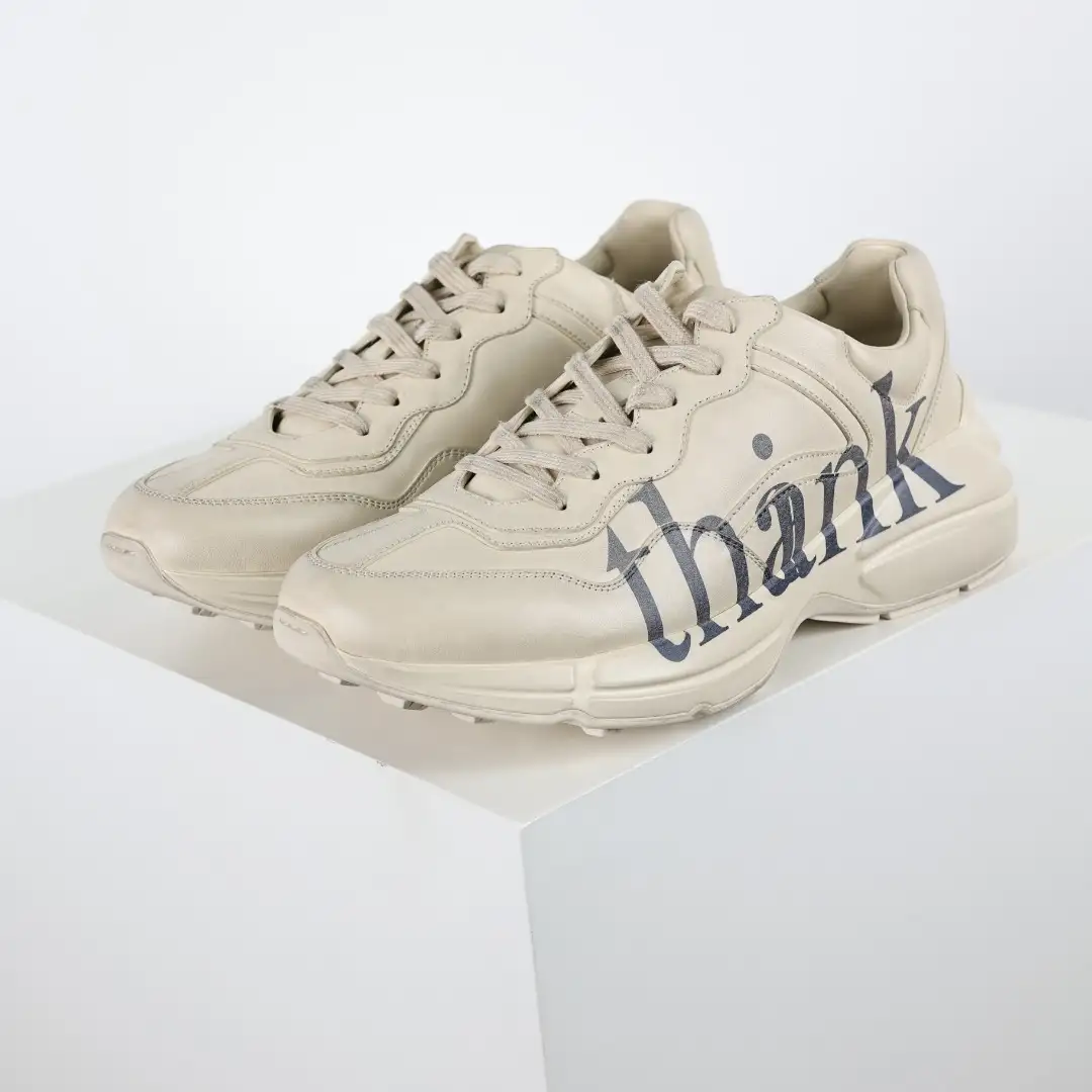 Gucci Rhyton THANK Distressed Chunky Sneakers - Image 4