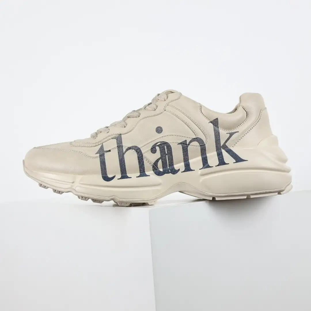 Gucci Rhyton THANK Distressed Chunky Sneakers - Image 9