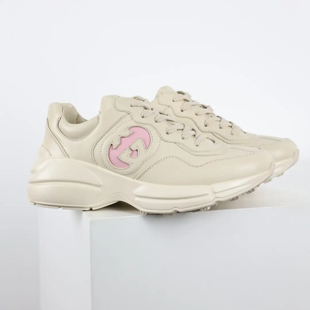 Gucci Rhyton Pink Bat Print Chunky Sneakers - Image 1