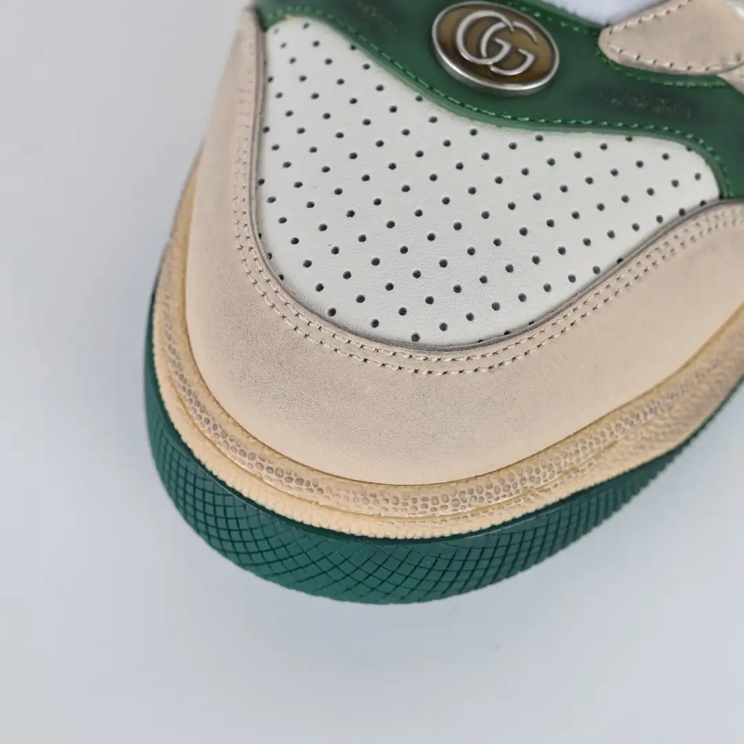 Gucci Screener White Perforated Distressed Sneakers - Image 6